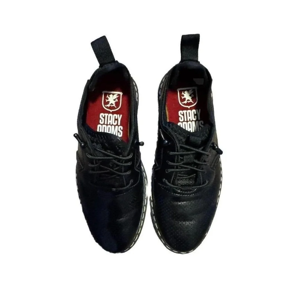 STACY ADAMS‎ Youth Boy's Sync Elastic Lace Dress Shoes Size 12 M BLACK
